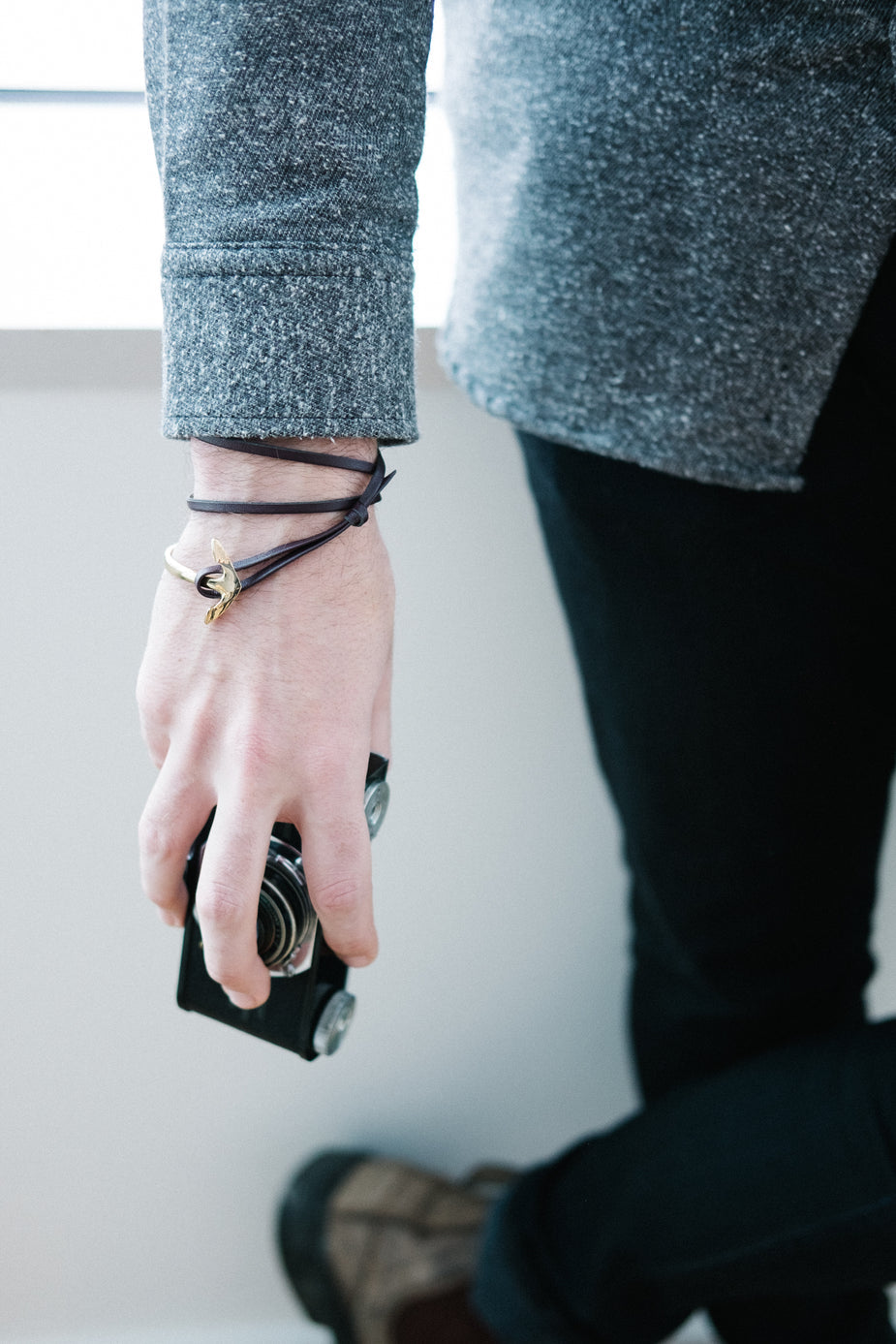 Pulseira âncora masculina
